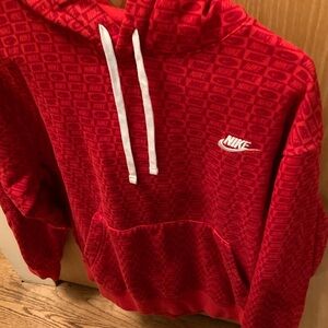 Nike Men's Red Patterned Hoodie